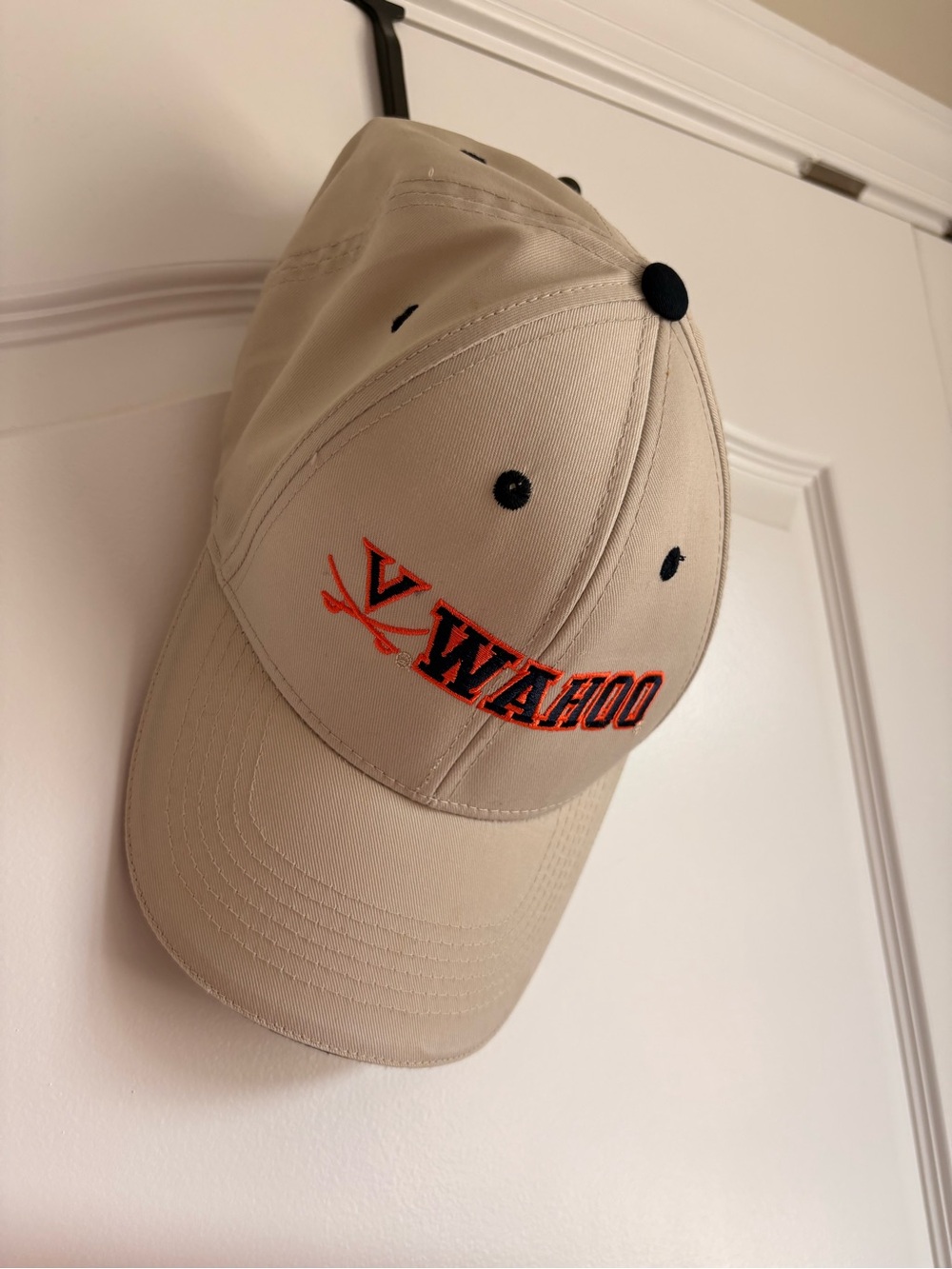V Wahoo Embroidered Khaki Baseball Cap